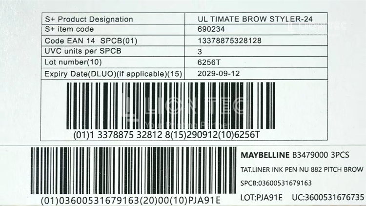 Traceability Code for Cosmetic Packaging